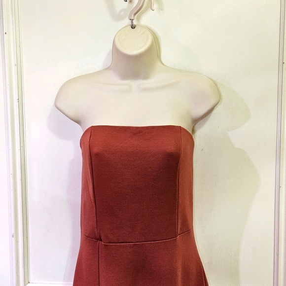 Soprano R. Marsala Strapless Front Split Midi Dress, Large, NWT - Picture 6 of 16